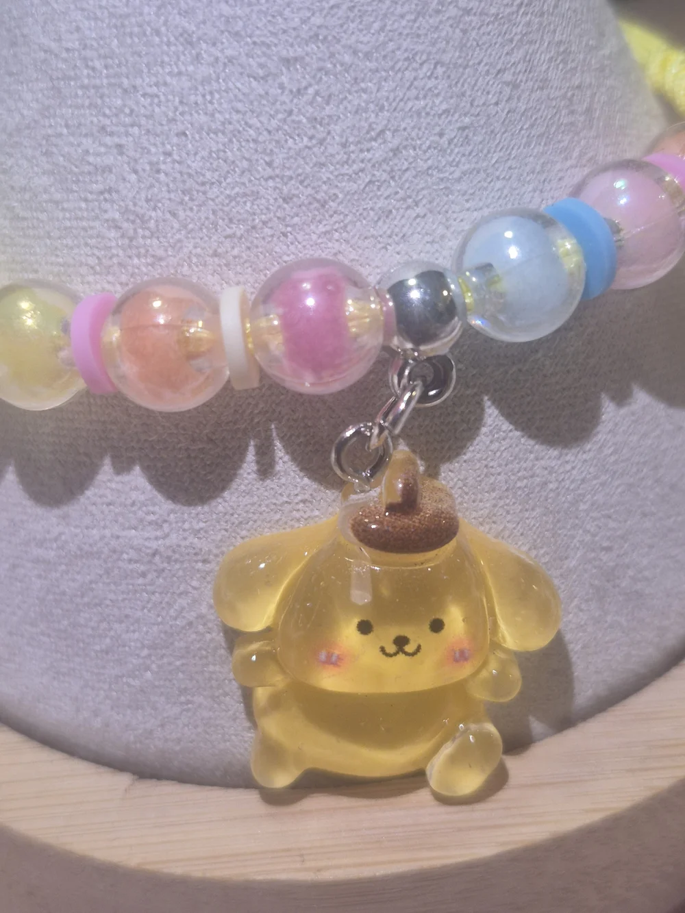 Yellow Character Charm Beaded Kids Bracelet